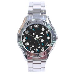 Decorative Dots Pattern Stainless Steel Analogue Watch by ValentinaDesign