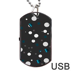 Decorative Dots Pattern Dog Tag Usb Flash (one Side) by ValentinaDesign