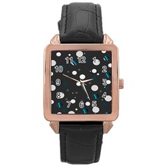 Decorative Dots Pattern Rose Gold Leather Watch  by ValentinaDesign