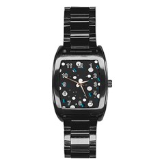 Decorative Dots Pattern Stainless Steel Barrel Watch by ValentinaDesign