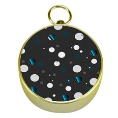 Decorative Dots Pattern Gold Compasses by ValentinaDesign