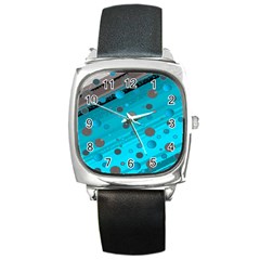 Decorative Dots Pattern Square Metal Watch by ValentinaDesign