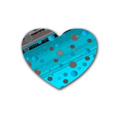 Decorative Dots Pattern Rubber Coaster (heart)  by ValentinaDesign