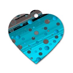 Decorative Dots Pattern Dog Tag Heart (two Sides) by ValentinaDesign