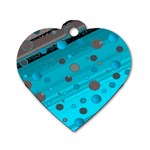 Decorative dots pattern Dog Tag Heart (Two Sides) Front