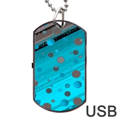 Decorative Dots Pattern Dog Tag Usb Flash (one Side) by ValentinaDesign