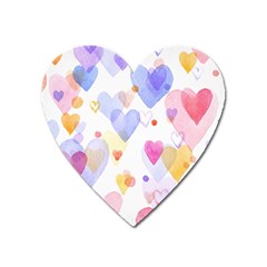 Watercolor Cute Hearts Background Heart Magnet by TastefulDesigns