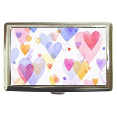 Watercolor Cute Hearts Background Cigarette Money Cases by TastefulDesigns