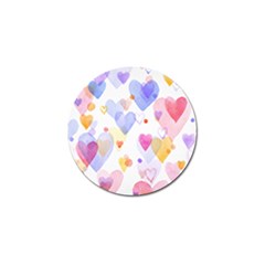 Watercolor Cute Hearts Background Golf Ball Marker by TastefulDesigns