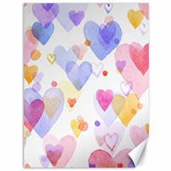 Watercolor Cute Hearts Background Canvas 36  X 48   by TastefulDesigns