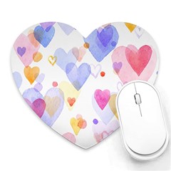 Watercolor Cute Hearts Background Heart Mousepads by TastefulDesigns