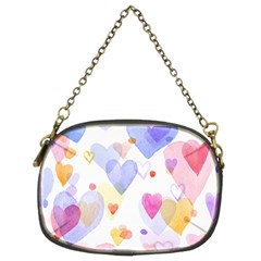 Watercolor Cute Hearts Background Chain Purses (two Sides)  by TastefulDesigns