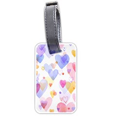 Watercolor Cute Hearts Background Luggage Tags (one Side)  by TastefulDesigns