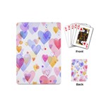 Watercolor cute hearts background Playing Cards (Mini)  Back