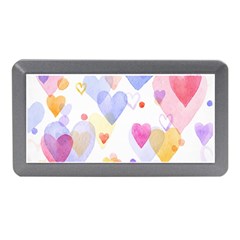 Watercolor Cute Hearts Background Memory Card Reader (mini) by TastefulDesigns