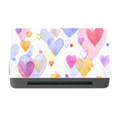 Watercolor Cute Hearts Background Memory Card Reader With Cf by TastefulDesigns