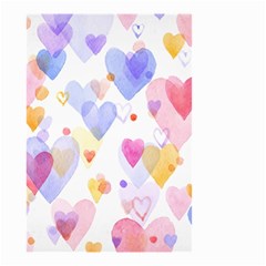 Watercolor Cute Hearts Background Small Garden Flag (two Sides)