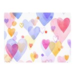 Watercolor cute hearts background Double Sided Flano Blanket (Mini)  35 x27  Blanket Front