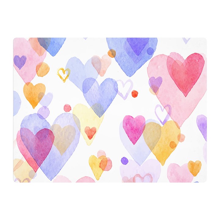 Watercolor cute hearts background Double Sided Flano Blanket (Mini) 