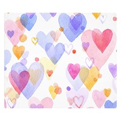 Watercolor Cute Hearts Background Double Sided Flano Blanket (small)  by TastefulDesigns