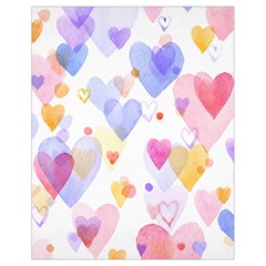 Watercolor Cute Hearts Background Drawstring Bag (small) by TastefulDesigns