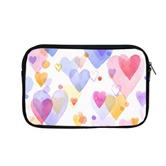 Watercolor Cute Hearts Background Apple Macbook Pro 13  Zipper Case by TastefulDesigns