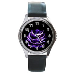 Rose Flower Design Nature Blossom Round Metal Watch by Nexatart