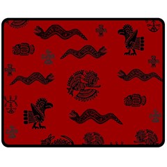 Aztecs Pattern Fleece Blanket (medium)  by ValentinaDesign