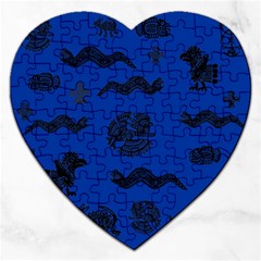 Aztecs Pattern Jigsaw Puzzle (heart) by ValentinaDesign