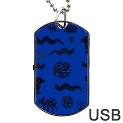 Aztecs Pattern Dog Tag Usb Flash (one Side) by ValentinaDesign