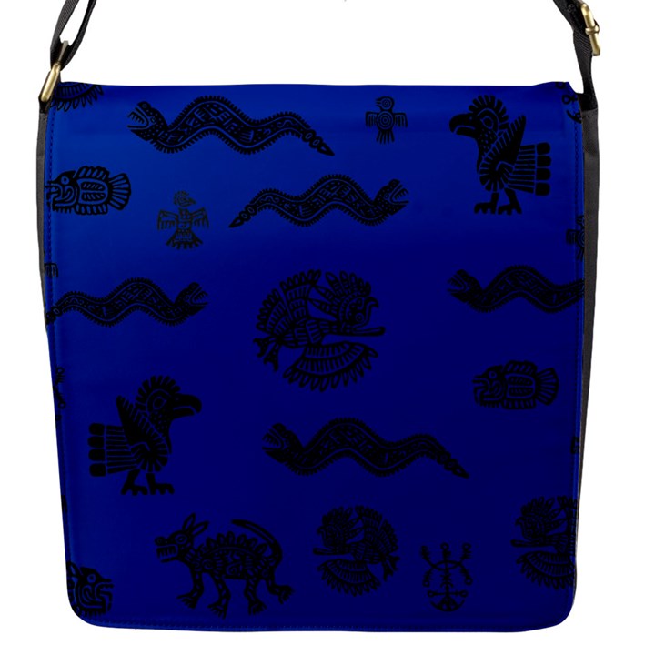 Aztecs pattern Flap Messenger Bag (S)