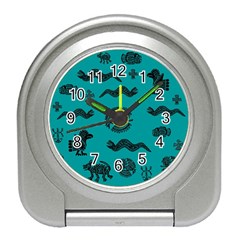 Aztecs Pattern Travel Alarm Clocks by ValentinaDesign