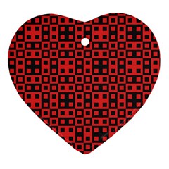 Abstract Background Red Black Heart Ornament (two Sides) by Nexatart