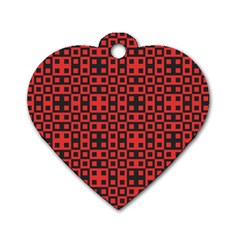 Abstract Background Red Black Dog Tag Heart (two Sides) by Nexatart