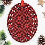 Abstract Background Red Black Oval Filigree Ornament (Two Sides) Front