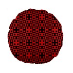 Abstract Background Red Black Standard 15  Premium Round Cushions Front