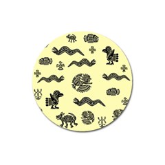 Aztecs Pattern Magnet 3  (round) by ValentinaDesign