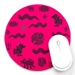 Aztecs Pattern Round Mousepads by ValentinaDesign