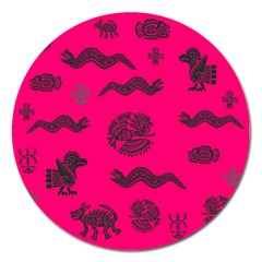 Aztecs Pattern Magnet 5  (round) by ValentinaDesign