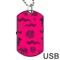 Aztecs Pattern Dog Tag Usb Flash (one Side) by ValentinaDesign