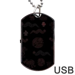 Aztecs Pattern Dog Tag Usb Flash (one Side) by ValentinaDesign