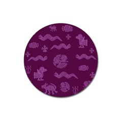 Aztecs Pattern Magnet 3  (round) by ValentinaDesign