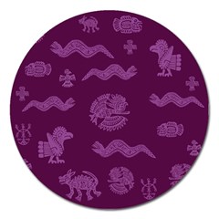 Aztecs Pattern Magnet 5  (round) by ValentinaDesign