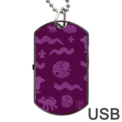 Aztecs Pattern Dog Tag Usb Flash (one Side) by ValentinaDesign