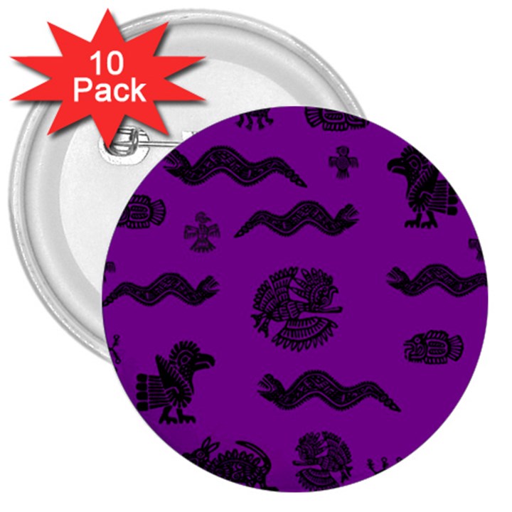 Aztecs pattern 3  Buttons (10 pack) 