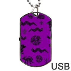 Aztecs Pattern Dog Tag Usb Flash (one Side) by ValentinaDesign