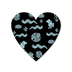 Aztecs Pattern Heart Magnet by ValentinaDesign