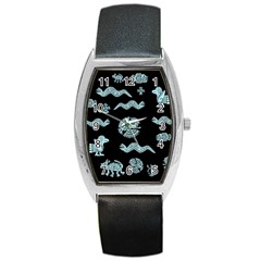 Aztecs Pattern Barrel Style Metal Watch by ValentinaDesign