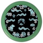 Aztecs pattern Color Wall Clocks Front