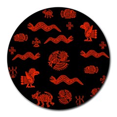 Aztecs Pattern Round Mousepads by ValentinaDesign